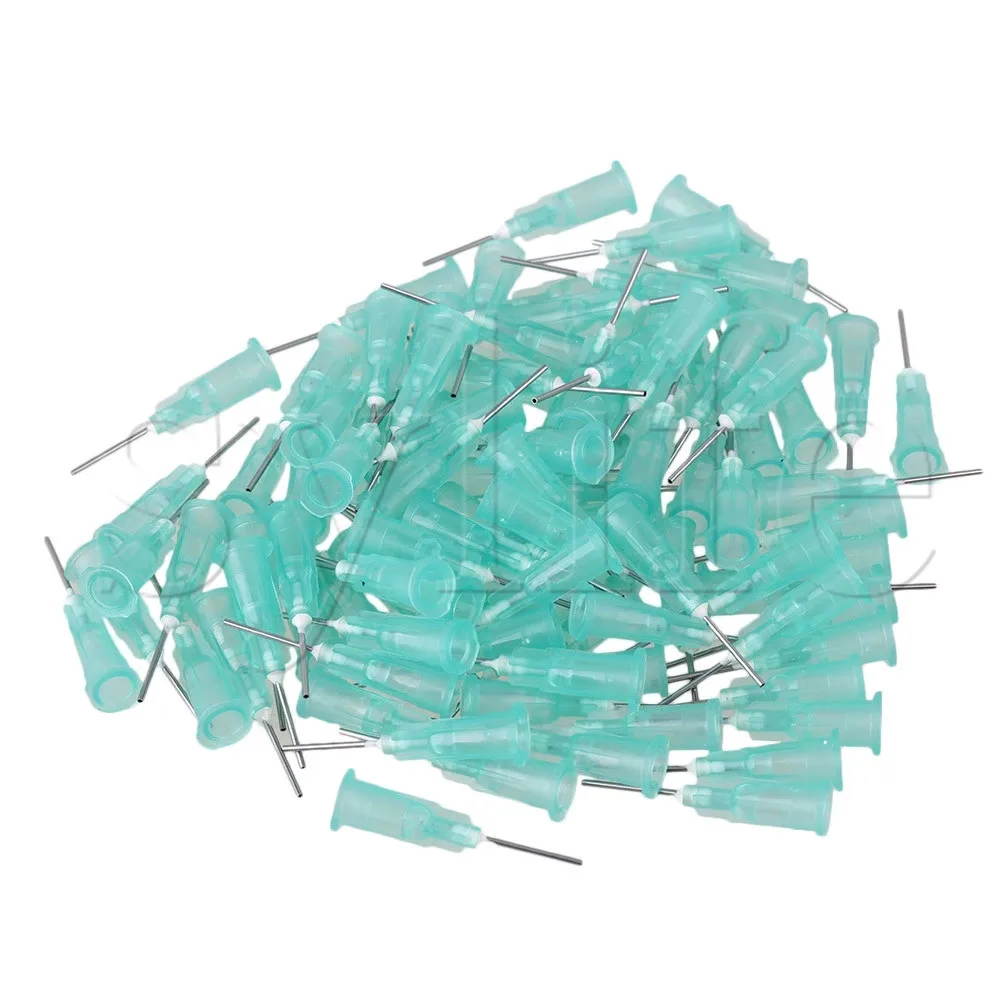 100PCS Light Green Stuck Connector Dispenser 21Ga 1/2&quot Steel Blunt Needle | Инструменты