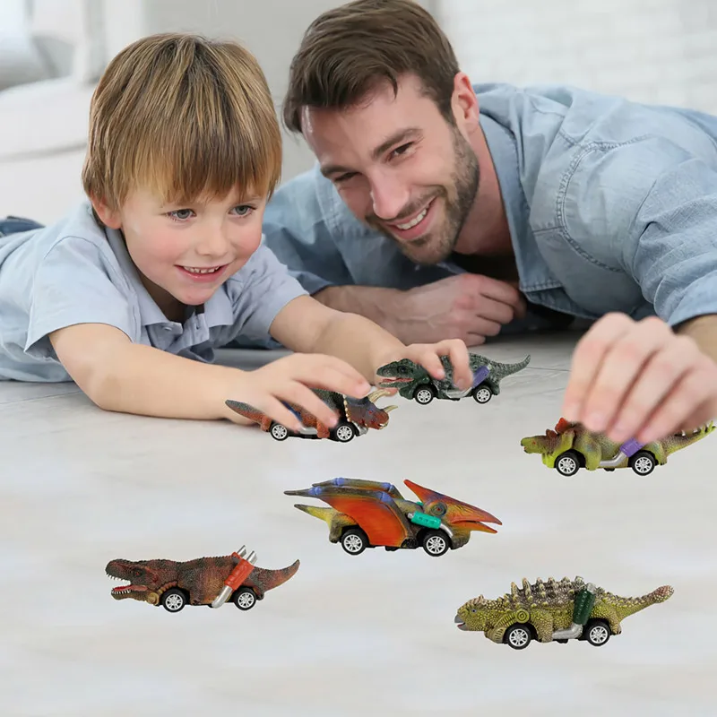 

6 Pcs Kids Pull Back Dinosaur Car Toy Dinosaur Roadster Party Favors Games Mini Monster Race Car Toy Educational Cars Vehicles