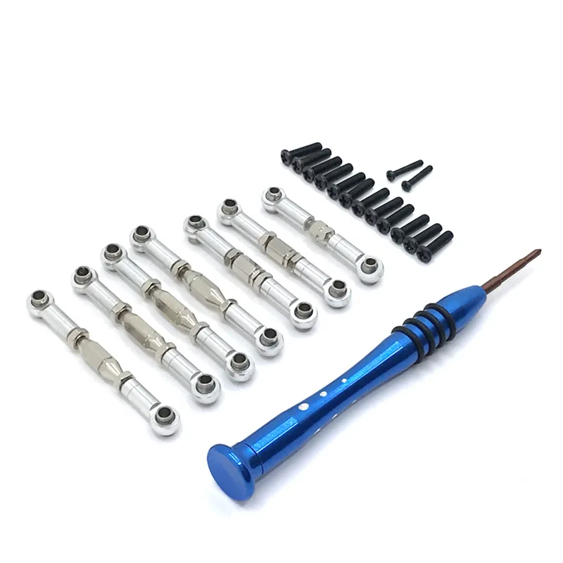 

Metal Linkage Servo Pull Rod Steering Tie Rod Set for WLtoys 144001 1/14 124018 124019 1/12 RC Car Upgrade Parts