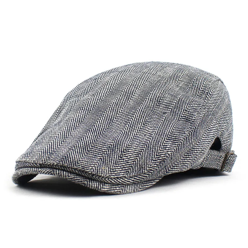 

LDSLYJR Plaid Newsboy Caps Cotton Flat Peaked Cap Men and Women Painter Beret Hats 11