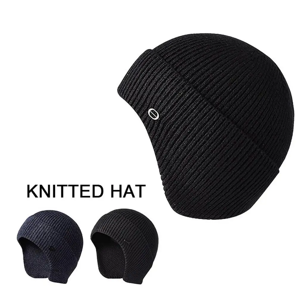 Для мужчин и женщин Шапка бини вязаные шапки Лыжная Кепка с наушниками зимних