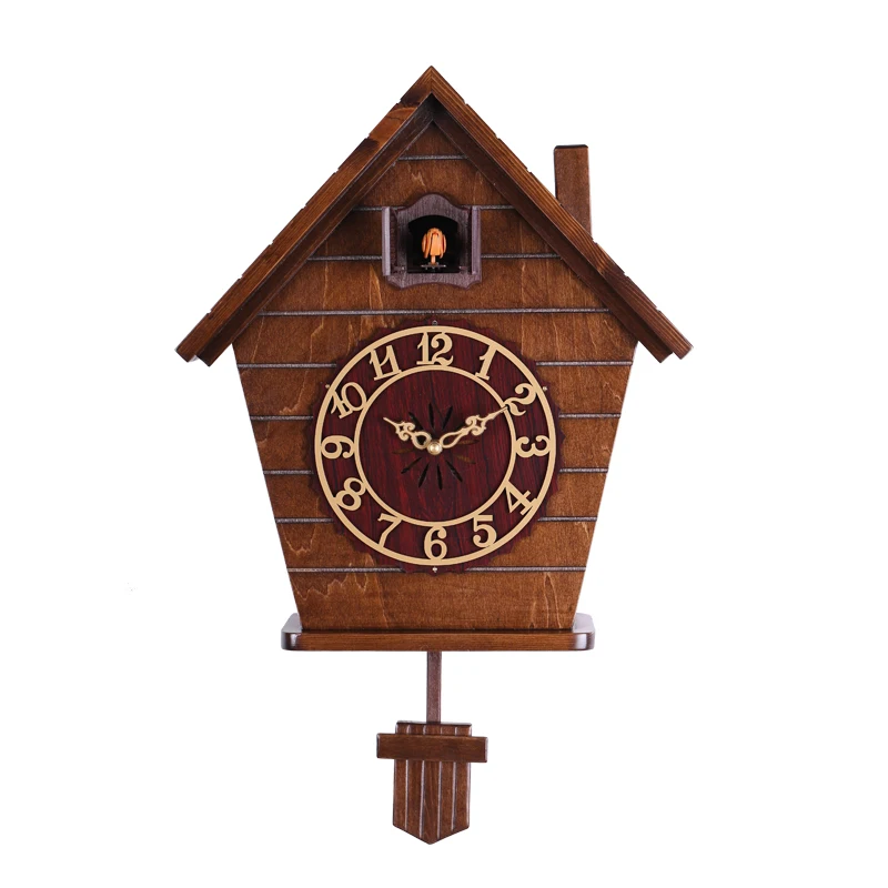 Деревянные часы с маятником и кукушкой винтажные настенные в стиле фермерского