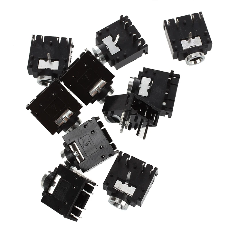 

10 Pcs DIP PCB Mount 5 Pins 3.5mm Socket Headphone Stereo Audio Jack