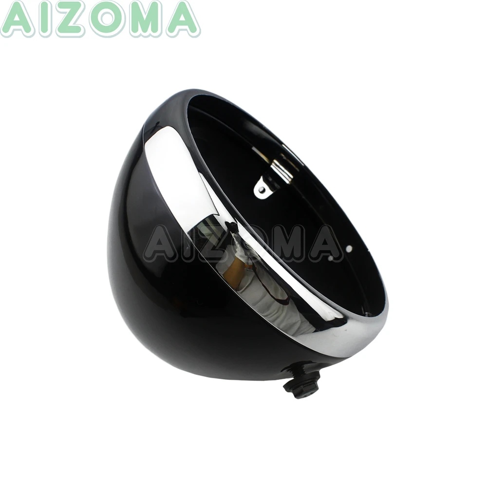 Black Chrome 7 дюймов матовый черный светодиодный налобный фонарь корпус для Harley Sportster Softail Dyna Touring на заказ мотоцикл 7 ''ведро фары корпус - Цвет: Black Chrome