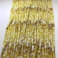 natural yellow opal 34mm faceted rondelle beads wheel seed bead colorful charm for jewelry making diy bracelet necklace