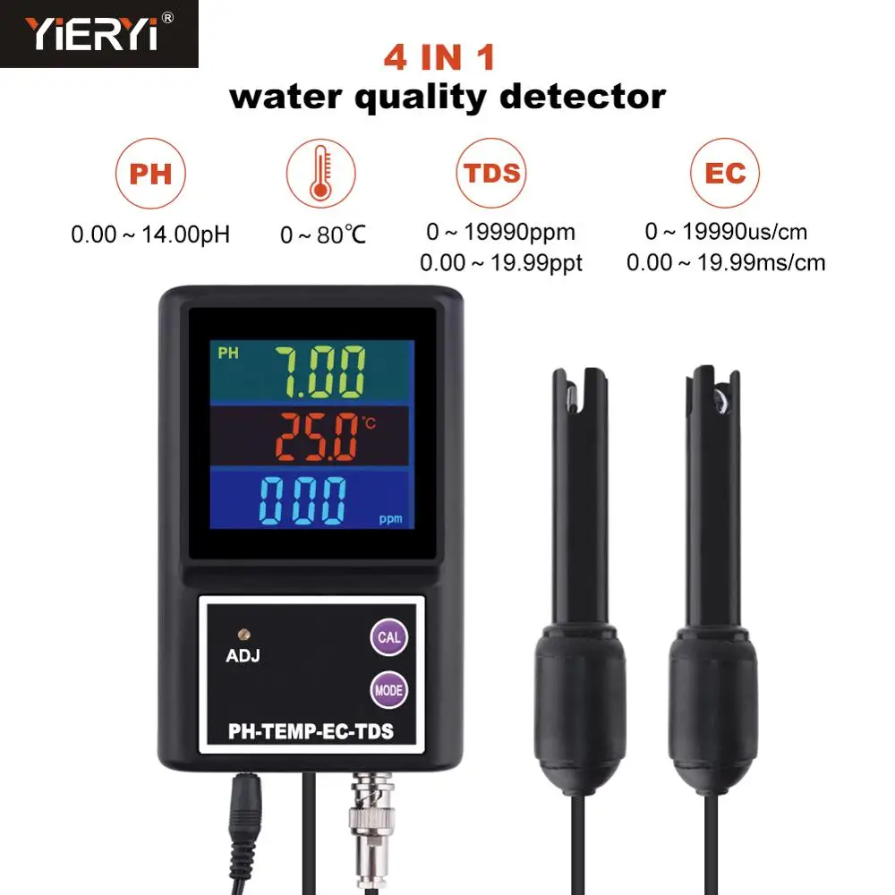 Yieryi PH 260 метр 4 в 1 pH измеритель температуры EC TDS многопараметрический анализатор