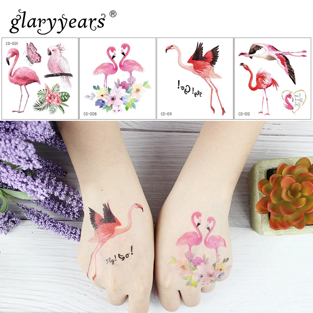 Временная тату наклейка glaryyear CD модный поддельный с птицами макияж флеш