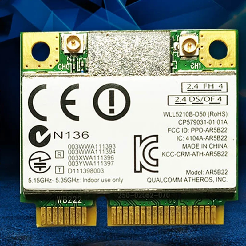 Беспроводная карта AR9462 AR5B22 WB222 Half Mini PCIe 300 Мбит/с + Bluetooth 4 0 WLAN Wifi | Компьютеры и офис