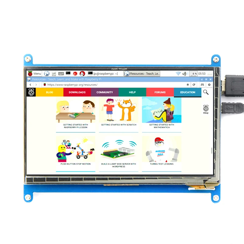 7 дюймов Raspberry Pi ЖК дисплей HDMI Дисплей монитор 3B + / 4B Ultra Clear 1024*600 емкостный