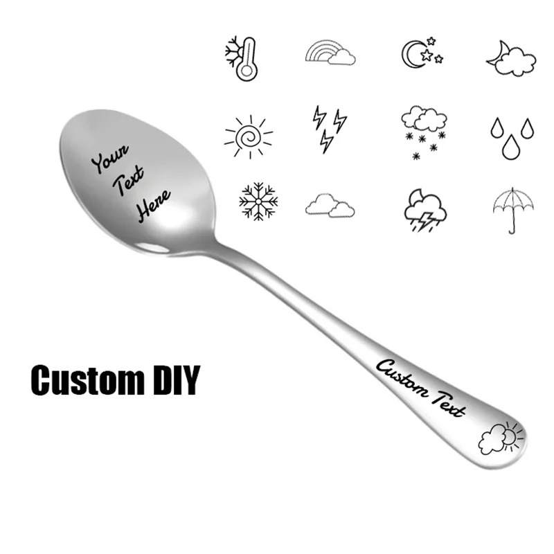 Изготовленная на заказ сделай сам кофейная ложка из нержавеющей стали с символом