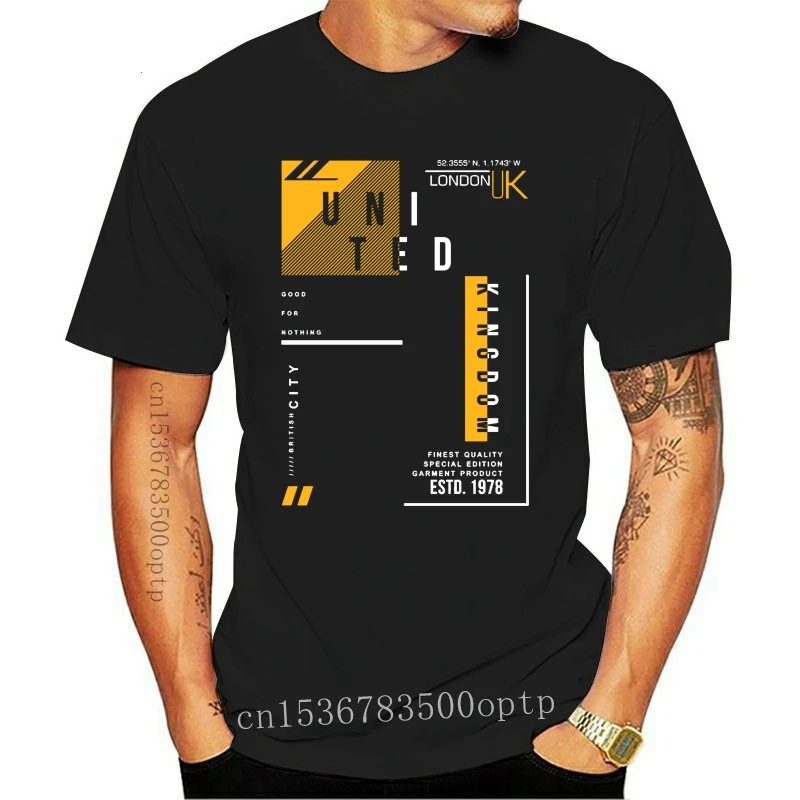 

New London Uk Typography MenS Tee -Image By Confortable Tee Shirt