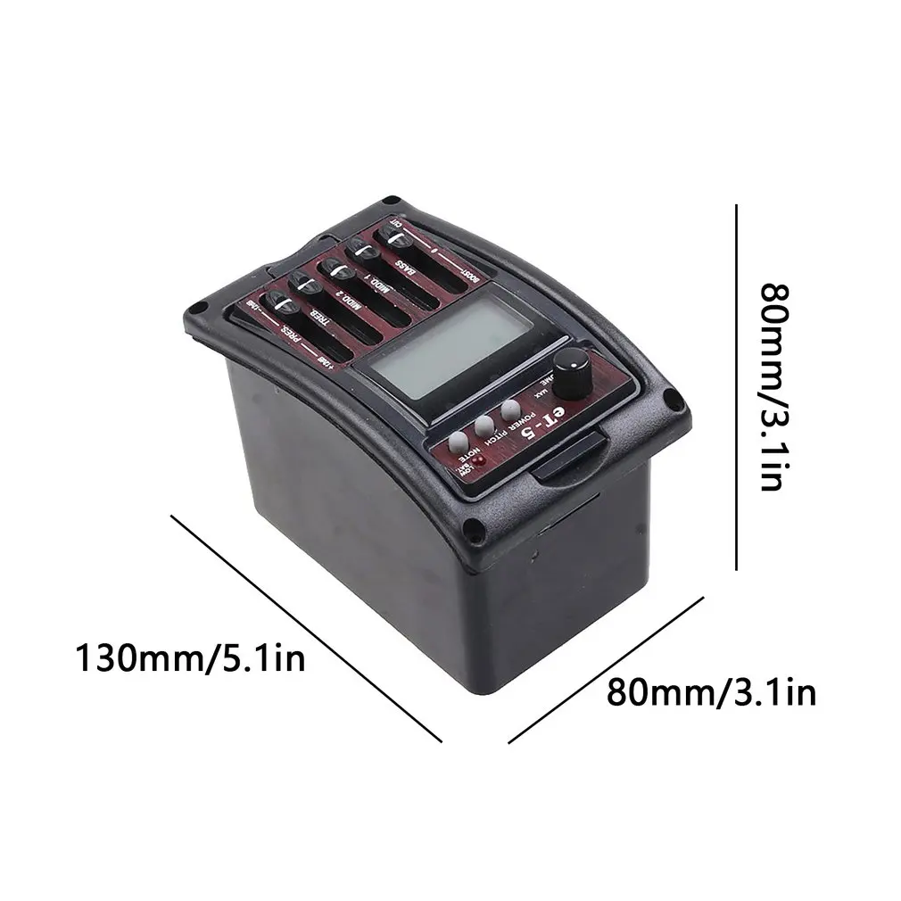 

ET-5 Acousitc Guitar Preamp EQ Equalizer Preamp Piezo Pickup Tuner Acoustic Guitar Musical Instrument Accessory