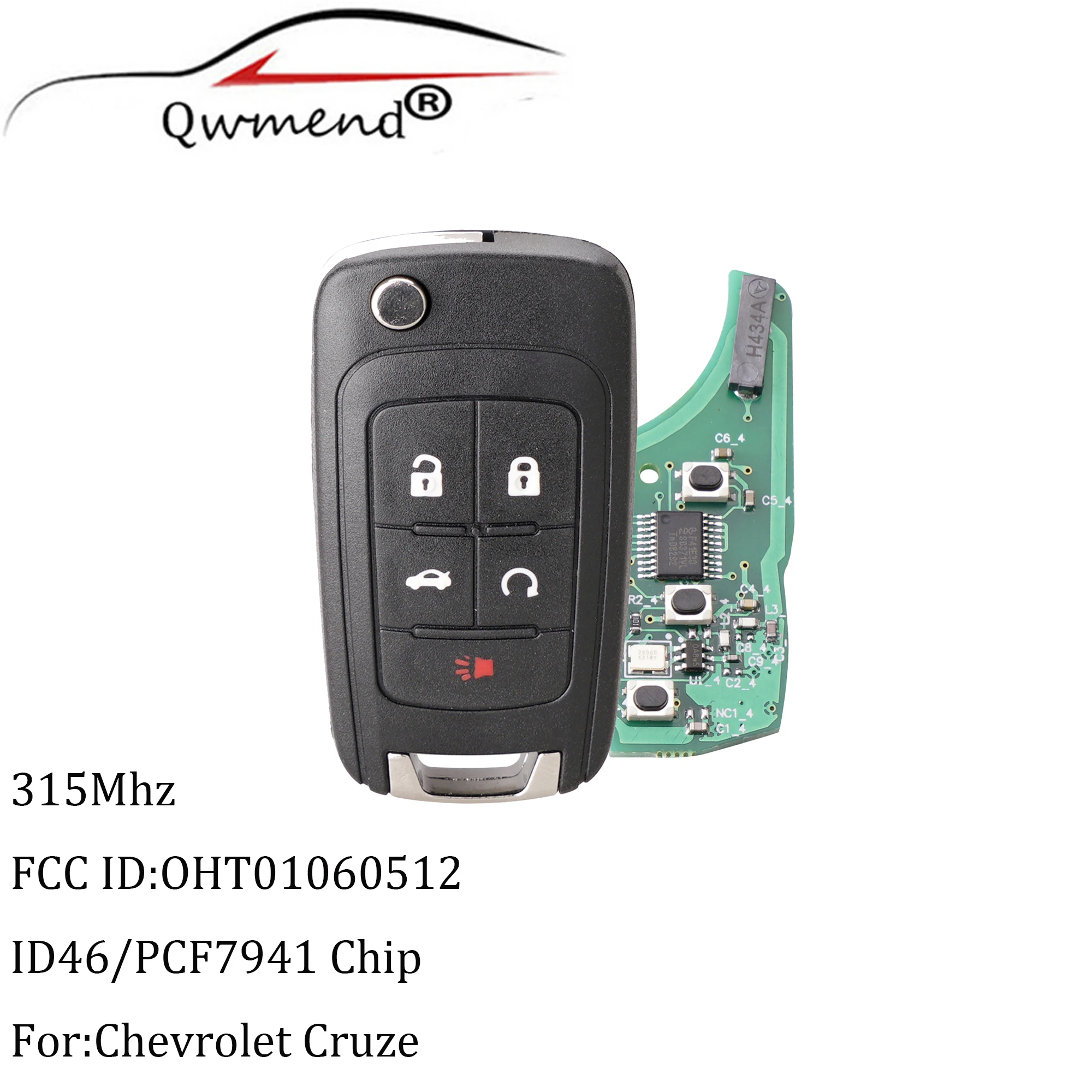 5 кнопок 314 6 МГц с чипом PCF7941 для CHEVROLET Camaro Cruze Equinox Malibu 2010 2016 Автомобильный ключ HU100