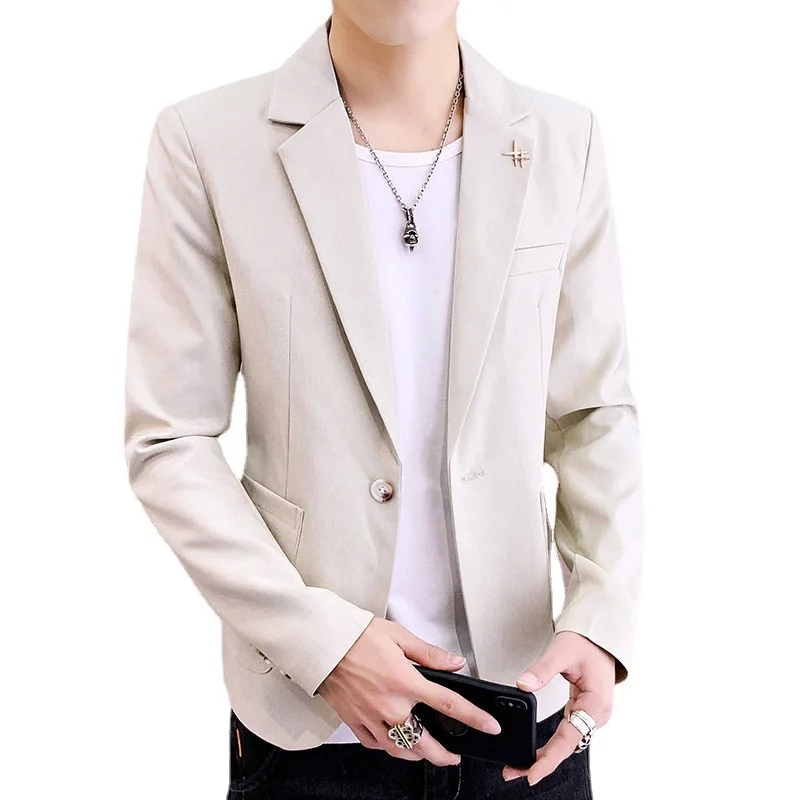 

2021 Men's Slim Fit Solid Color blazer Youth Casual Handsome blazer