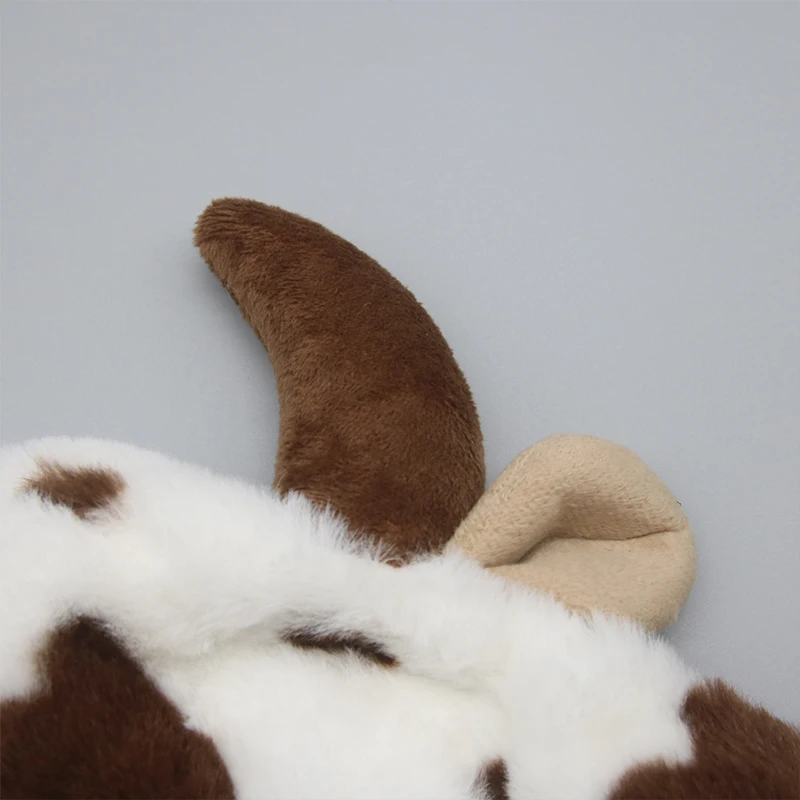 Панама зимняя женская с узором в виде коровы и плюшевой шерсти | Аксессуары для