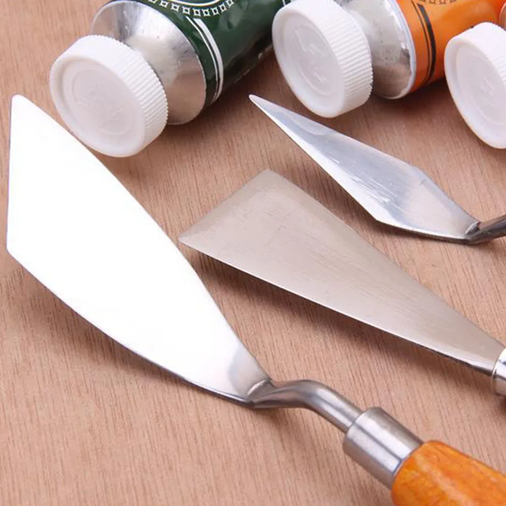 

3pcs Multipurpose School Mixed Palette Stainless Steel Art Tools Painting Scraper Set Teaching Activity Reusable Spatula Sculpt