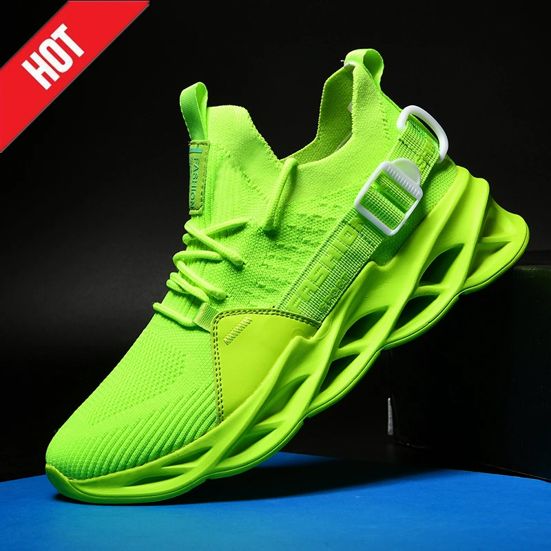 

Men Running Shoes Shockproof Lack Up Breathable Fashion Male Lightweight Blade Sneakers Height Increase Walking Mens Sport Shoes
