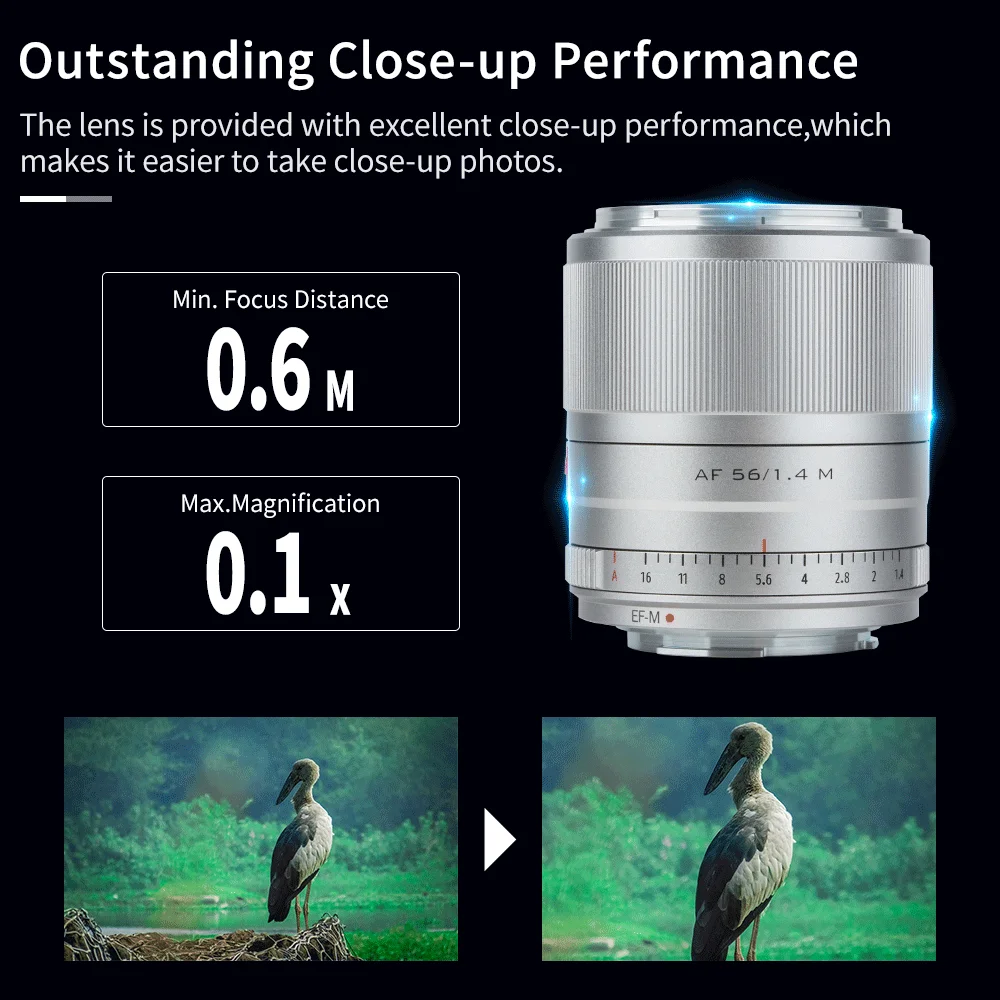 Viltrox 56 мм f1.4 STM Автофокус APS-C объектив с фиксированным фокусным расстоянием для Canon