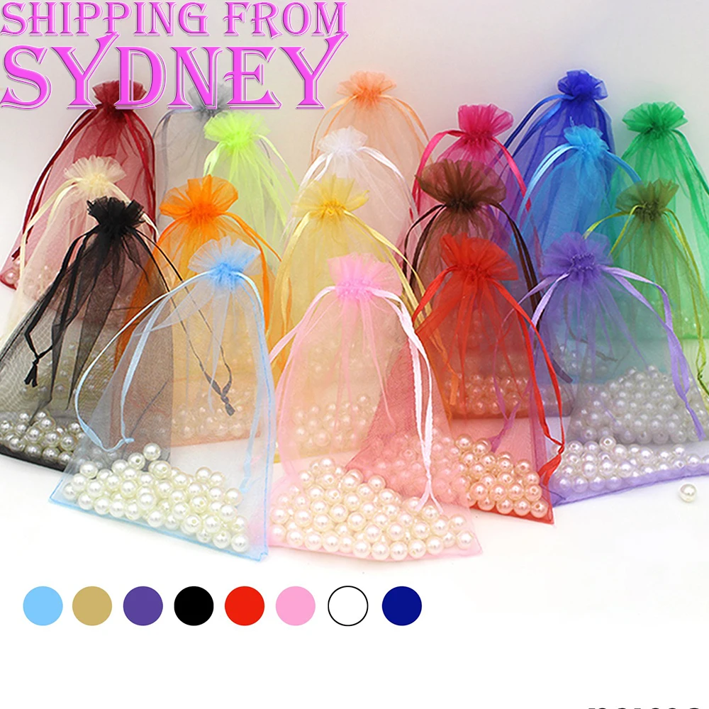 

UP 100Pcs 7x9cm Organza Bag Sheer Bags Jewelry Candy Packaging Display Organza Bags Pouch Packaging Gifts For Jewelry Pouches AU