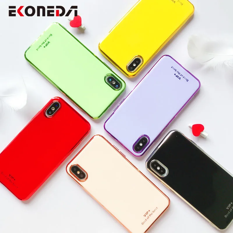 EKONEDA Карамельный цвет гальванический чехол для iPhone 7 Чехол Силиконовый мягкий XR X
