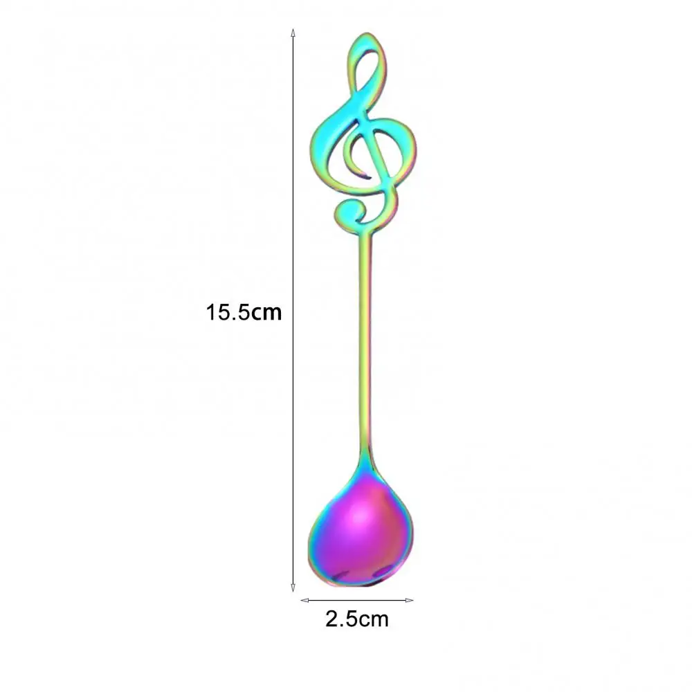 

Coffee Milk Teaspoon Musical Notes Shape Stainless Steel Stirring Ice Cream Spoon