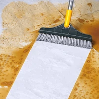 2 in 1 magic broom cleaning brush long handle detachable stiff bristles tile scrubber bathroom wiper bristle window squeegee
