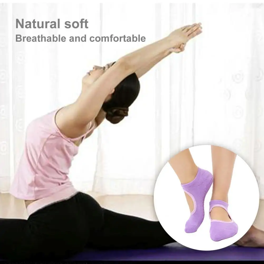 

1 pair of yoga socks, invisible terry, non-slip, anti-odor cotton floor, affordable socks, ballet/pilates women's sports socks