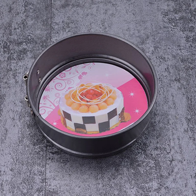 5 Pcs Kitchen Cake Baking Pan Round Shape Non-Stick Mold Steel Set Removable Bottom Decorating Tools |