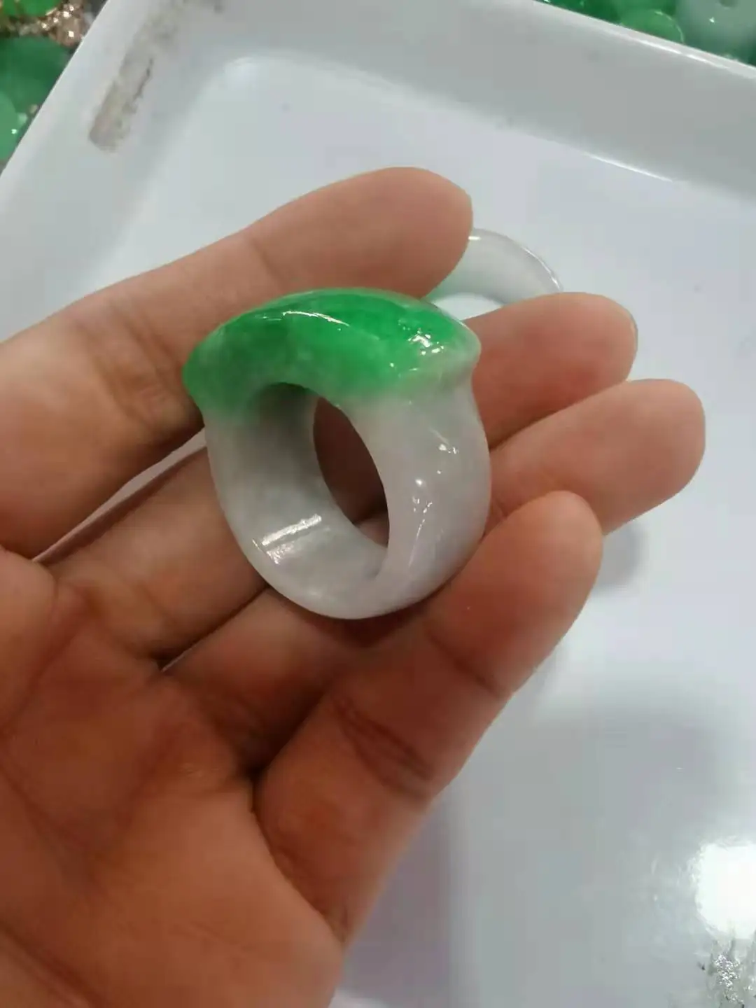 

Natural green jade ring hand-carved jadeite jade women men rings natural stone real jade jewelry jade gift jewelry