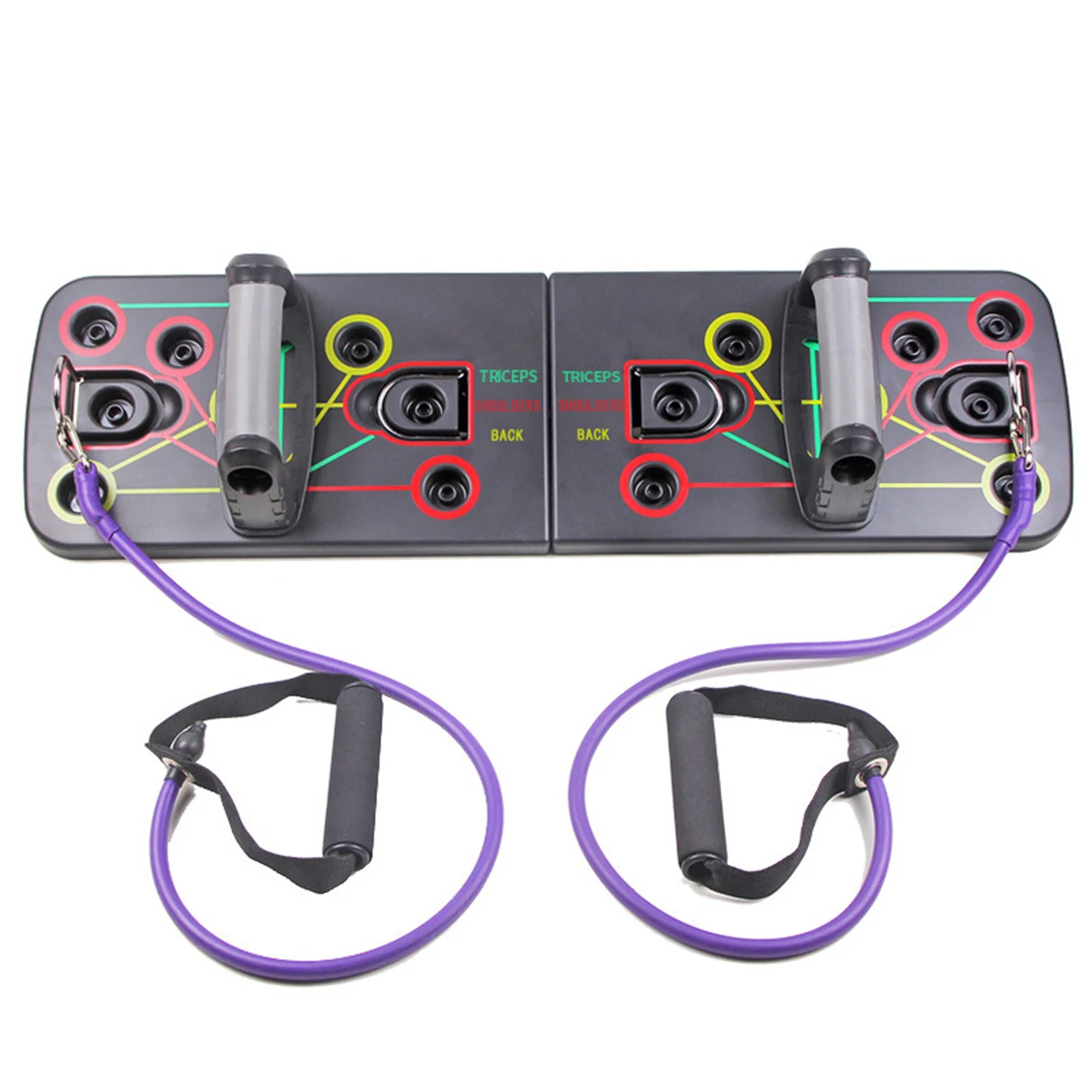 

Body Building Push-Up Support Board Fitness Workout Push Up Stand Muscle Training Tool with Resistance Rope