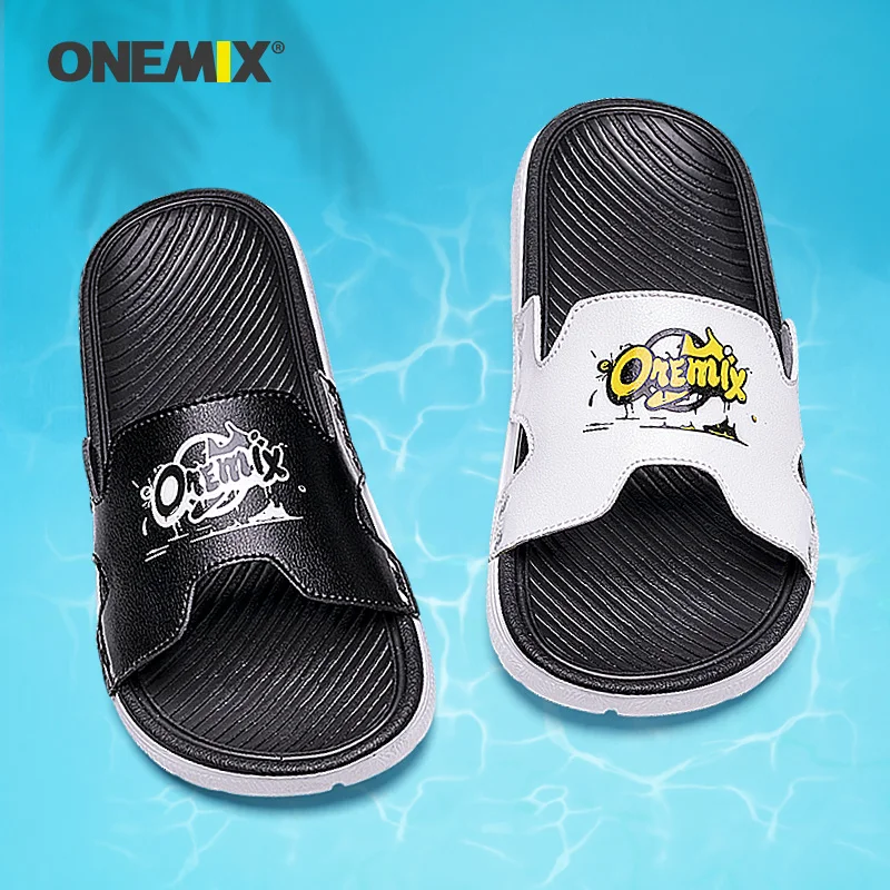 

ONEMIX New Summer Sandals For Men Beach Shoes Comfortable Lightweight Slip On Outdoor Walking Wading Footwear Male Flip Flops