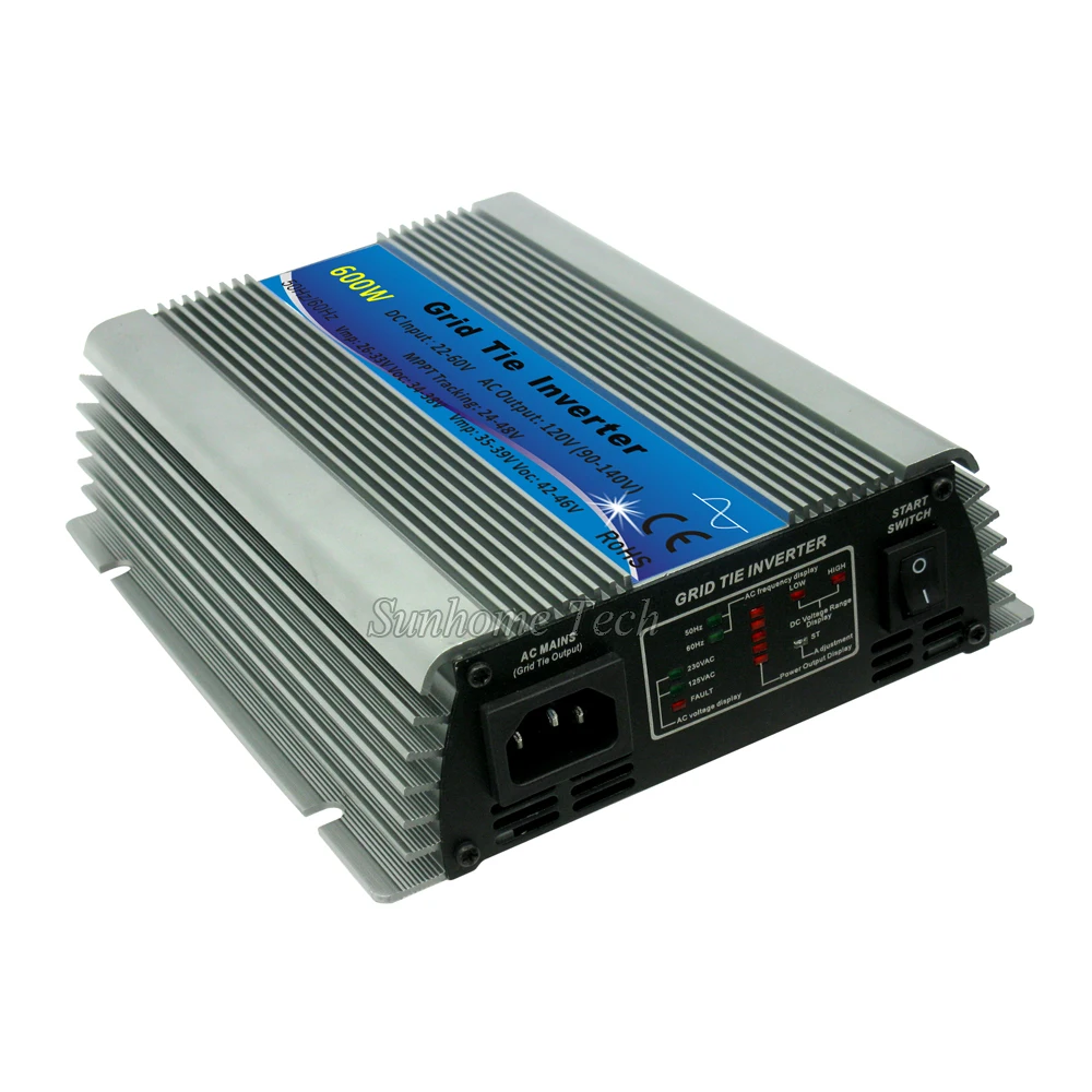 Mppt 600 Вт Инвертор для солнечной энергии с чистой синусоидальной волной 22 60 В