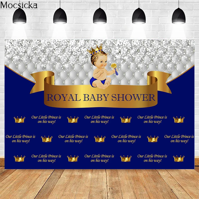 

Mocsicka Royal Baby Shower Photography Background Crown Decoration Studio Props Child Portrait Photo Backdrop Banner