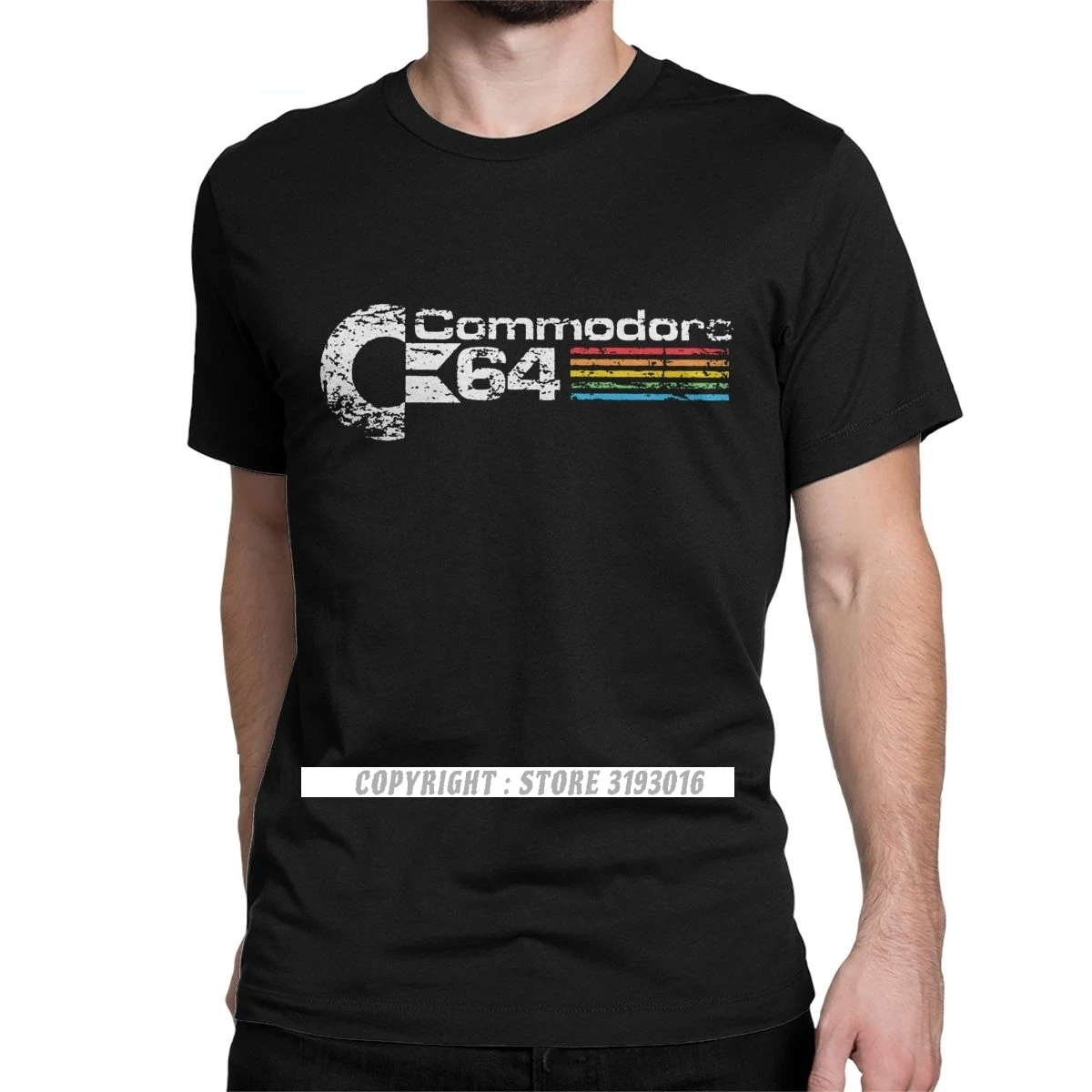 

Retro Commodore 64 Tops T Shirt New Pure Cotton Tees Camisas C64 Amiga Computer Geek Nerd 3D Tshirts O Neck Tops & Tees