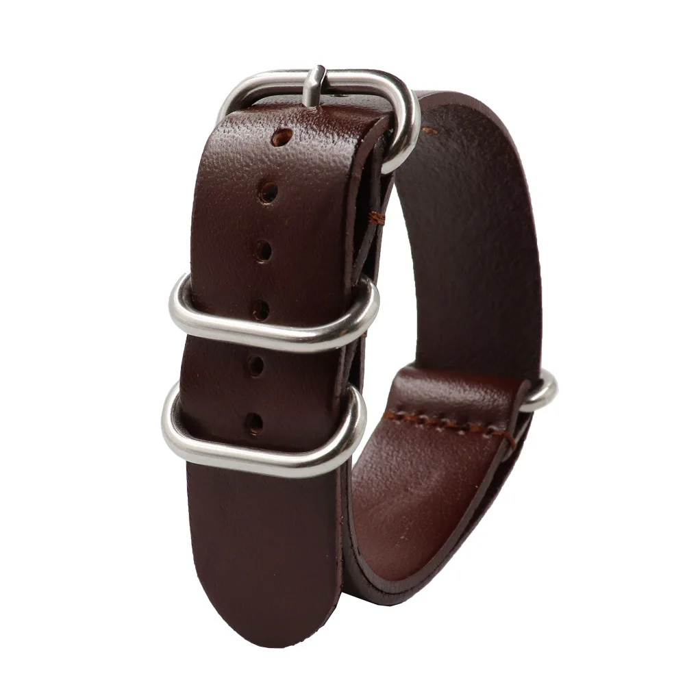 

High Quality Leather Nato ZULU Strap 18mm 20mm 22mm 24mm Watch Adjustment Replacement Accessories Strap Cow Leather Strap