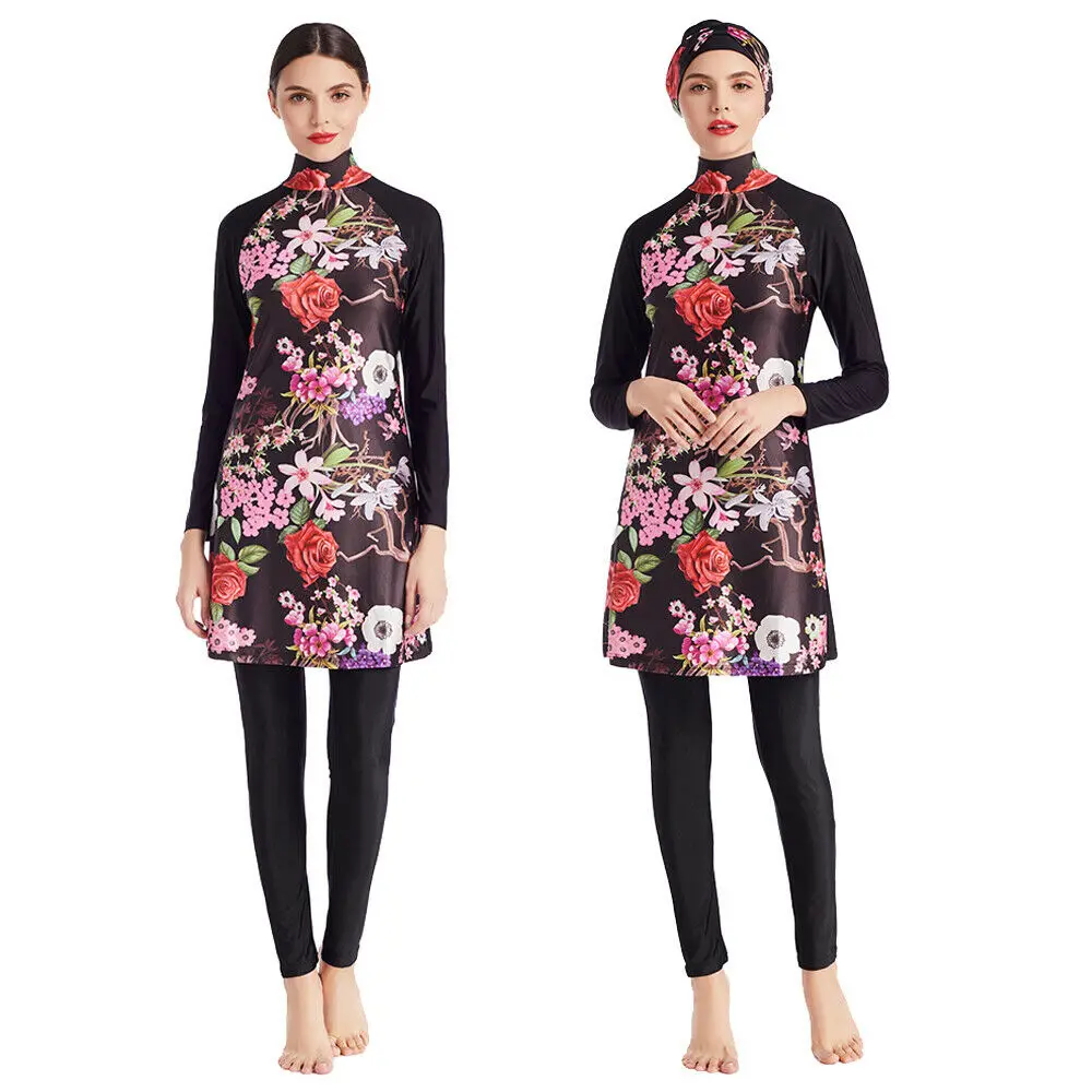 Искусственные купальники 3 шт. Женский скромный хиджаб одежда для купания в