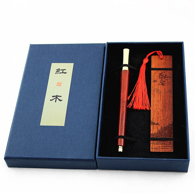 Роскошная деловая офисная деревянная шариковая ручка и деревянные закладки для