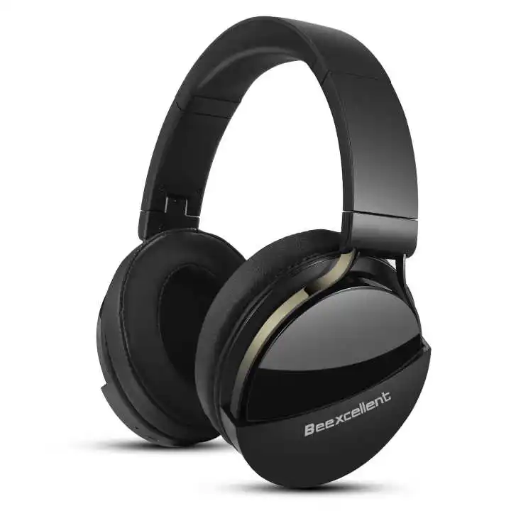 Черный Bluetooth 5,0 наушники Беспроводная гарнитура 40 часов воспроизведения для путешествий работа над микрофоном супер глубокий бас - Цвет: Черный