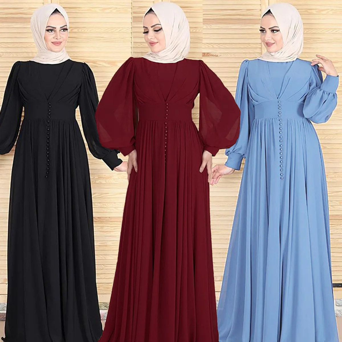 Мусульманский двухслойный халат, Женская абайя, мусульманское модное платье в Дубае, мусульманская одежда, длинные женские мусульманские п...