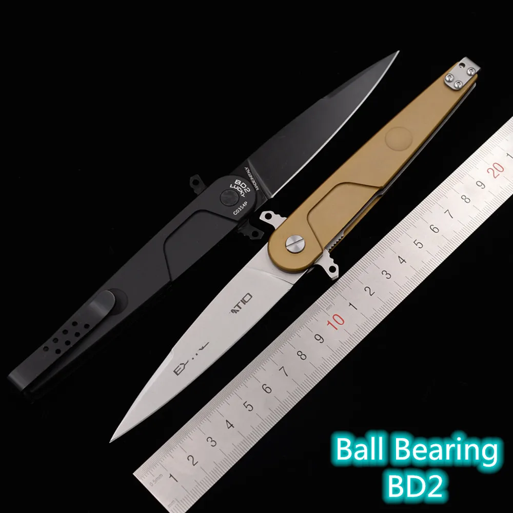 

Dropship BD2 Lucky N690 blade Aluminum Handle Ball Bearing hunt camp outdoor Survival kitchen EDC Tool Tactical folding Knife
