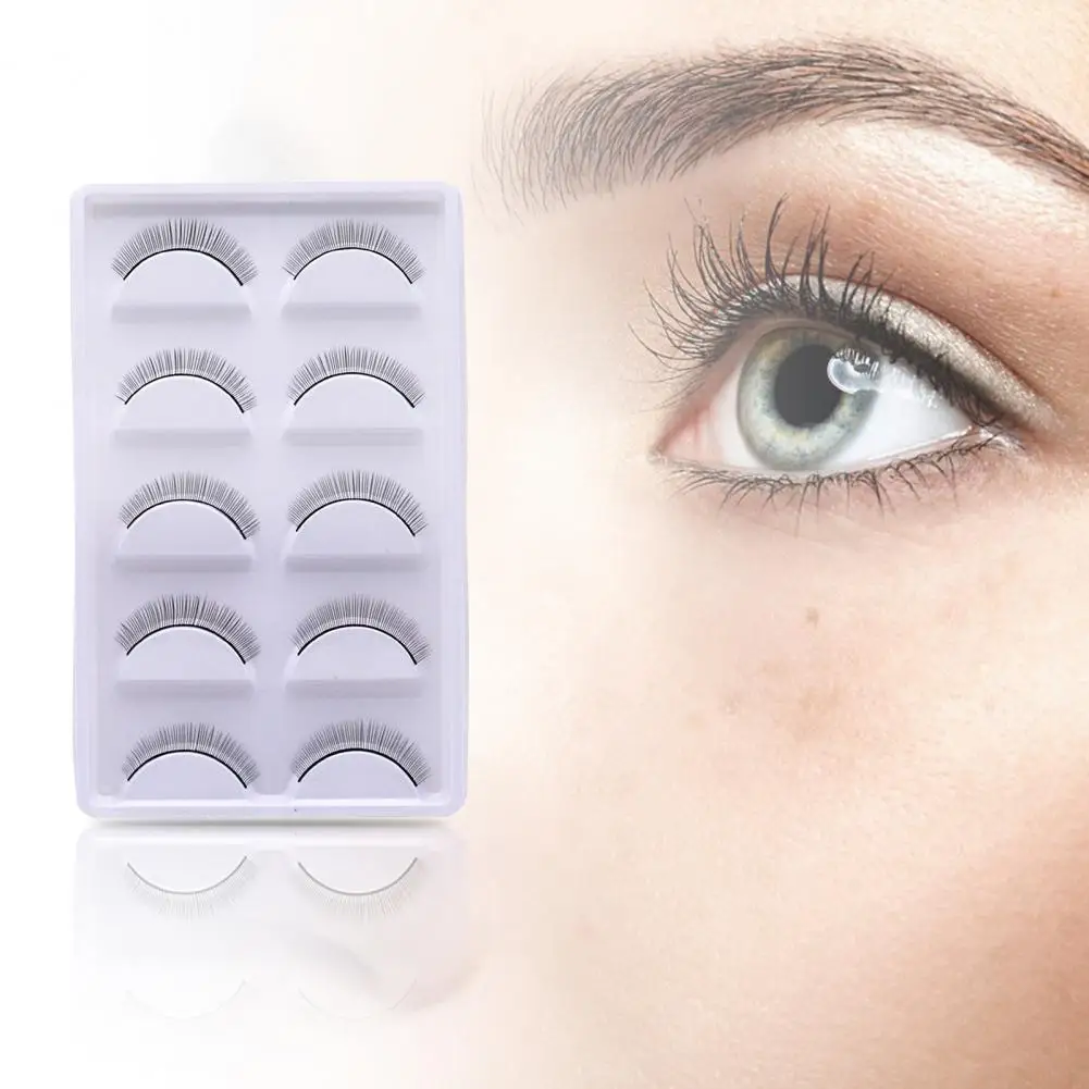

5Pairs/Box False Eyelashes Fine Craftsmanship Convenient Fiber Makeup Extensions Eye Lashes for Practice