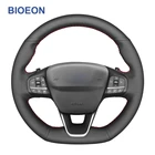 Черные чехлы на руль из искусственной кожи для Ford Focus (ST  ST-Line) Fiesta (ST  ST-Line) Kuga (ST-Line) Пума