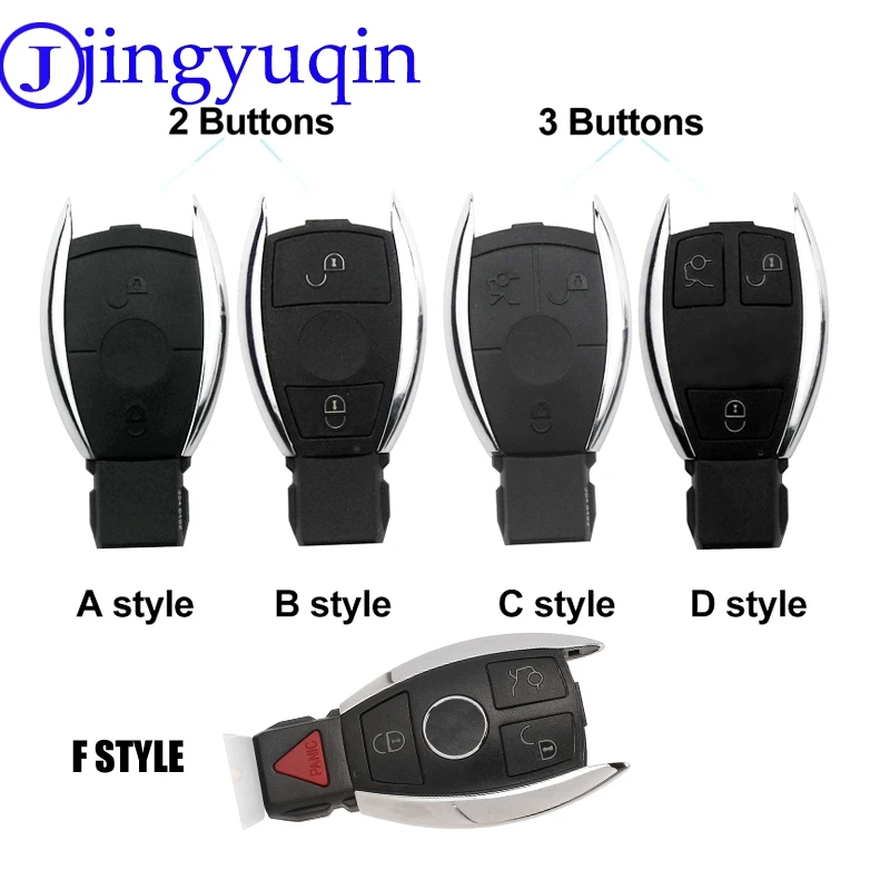 

jingyuqin 10pcs/lot 2/3/4 Buttons Smart Remote Car Key Shell For Mercedes Benz BGA NEC C E R S CL GL SL CLK SLK Remote Key Fob