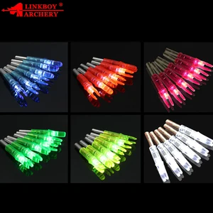 Linkboy стрельба из лука для фар Orignal 6 шт. светодиодный Nock + 2 Бесплатная Сменные Аккумуляторы ID6.2mm светодиодный освещенные стрел и стрел для стрельбы из лука под носовой углубления охоты луков