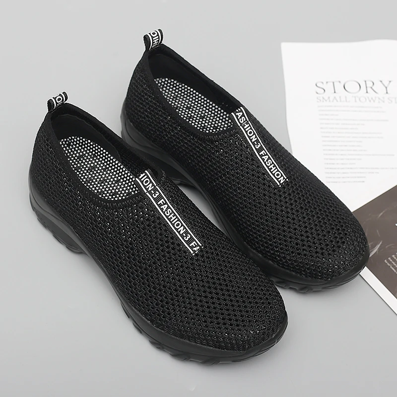 

Woman Vulcanize Shoes Platform Sneakers Light Breathe Fashion Casual Loafers Increased Knitted Socks Shoes womens Wedges Shoes