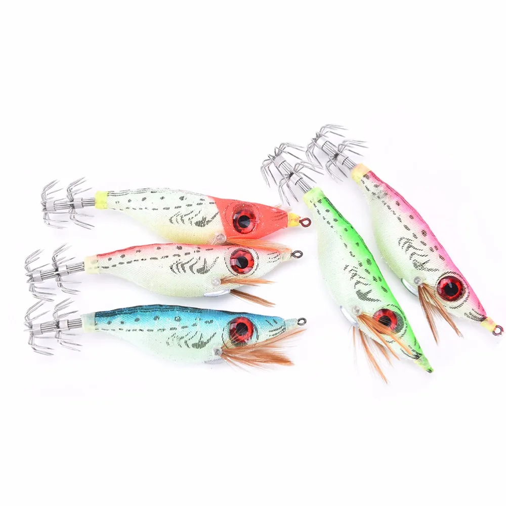 5 шт. светящиеся в темноте рыболовные приманки для рыбы креветки крючки ловли 9 г 10