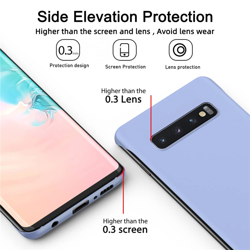 Тонкий Жесткий ПК Безрамное чехол для телефона для samsung Galaxy S9 S10 плюс S10e Примечание 10+ A10 A20 A30 A40 A50 A70 A7 A750 резиновый матовый чехол