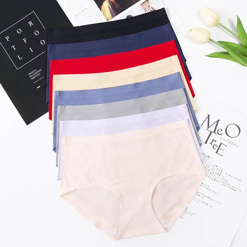Сексуальное женское нижнее белье одноцветные нейлоновые бесшовные трусики
