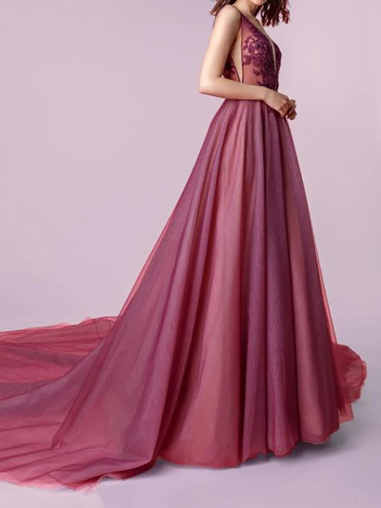 

MNGRL New Simple Wedding Dress Backless Sleeveless Design Chiffon Lace Bride Dresses Princess Dress Plus Size Tailor-made