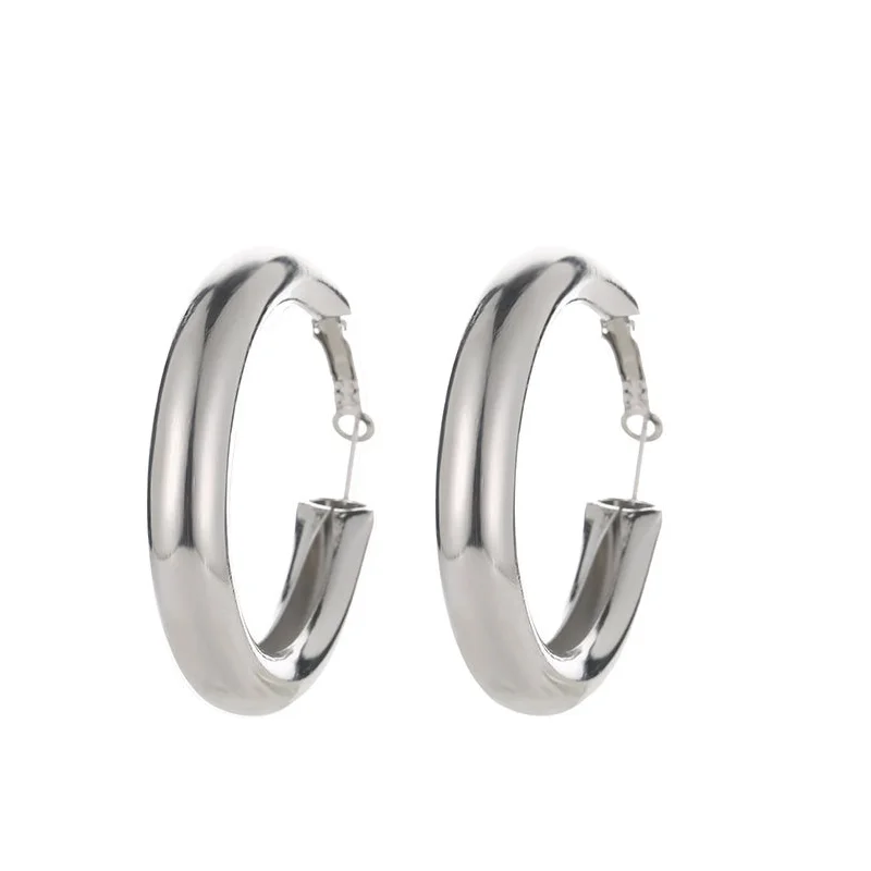 50 мм большие серьги минималистичные толстые круглые кольца в виде трубки